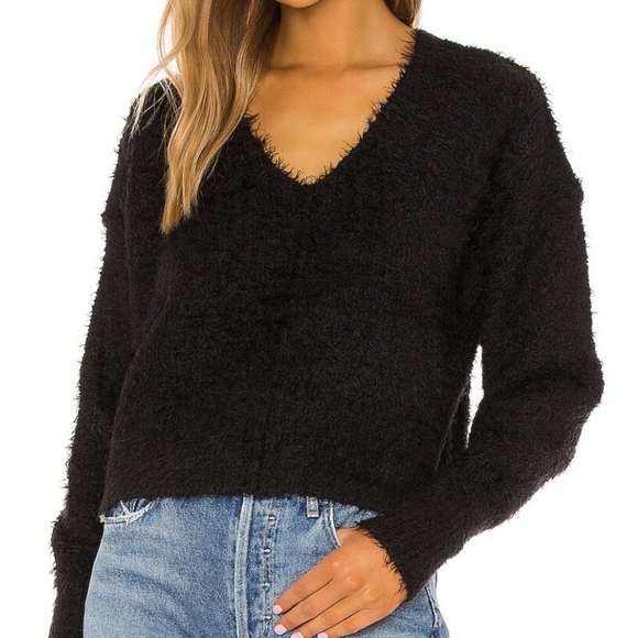 Free People Sweaters - Free People Icing Sweater Pullover, V-Neck, Slouchy, Black, Small, NWT